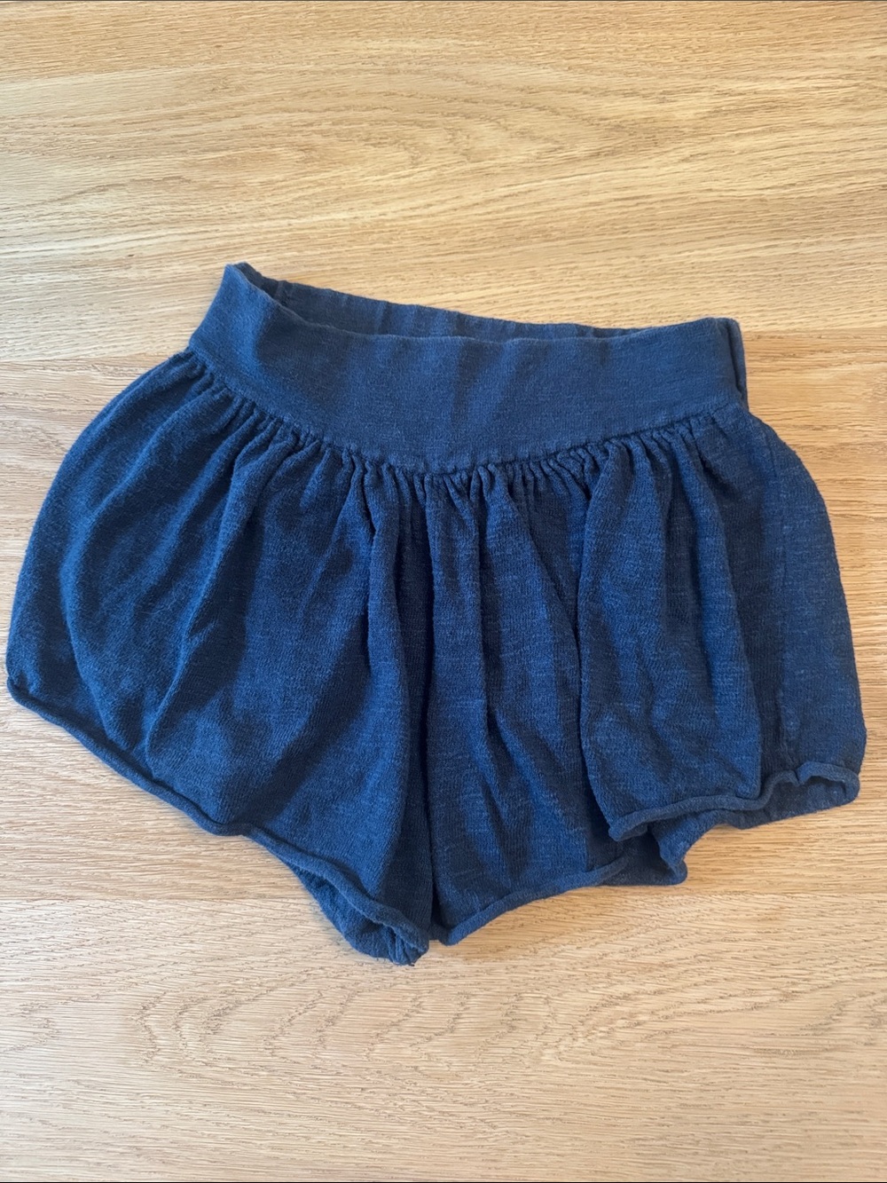 Free People Navy Bubble Knit Shorts